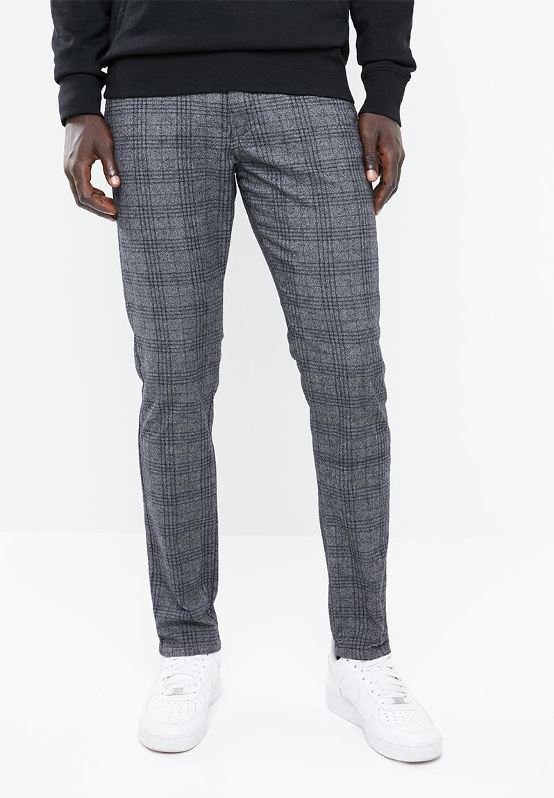 Marco Charles check pants - grey melange Jack & Jones Formal Pants ...