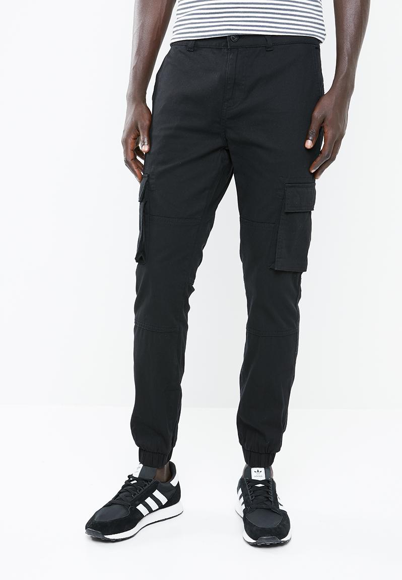 Stage cargo cuffed jogger - black Only & Sons Pants & Chinos ...