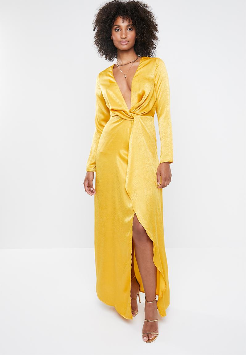 Wrap front maxi dress - mustard Missguided Occasion | Superbalist.com