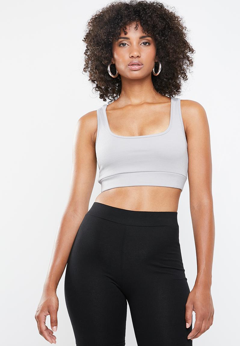 Ribbed co-ord sports bra - grey Missguided Sports Bras | Superbalist.com