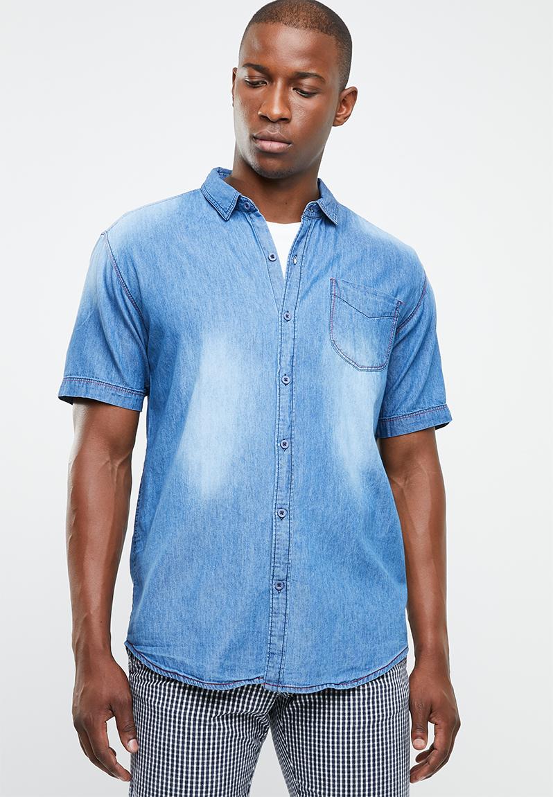 Blue Short Sleeve Western Shirt size 6 ONLY main image 1
