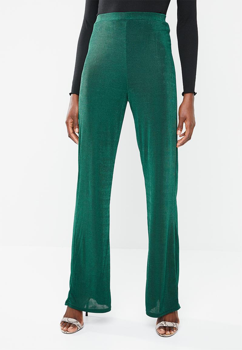 Shiny ribbed trousers - teal Missguided Trousers | Superbalist.com