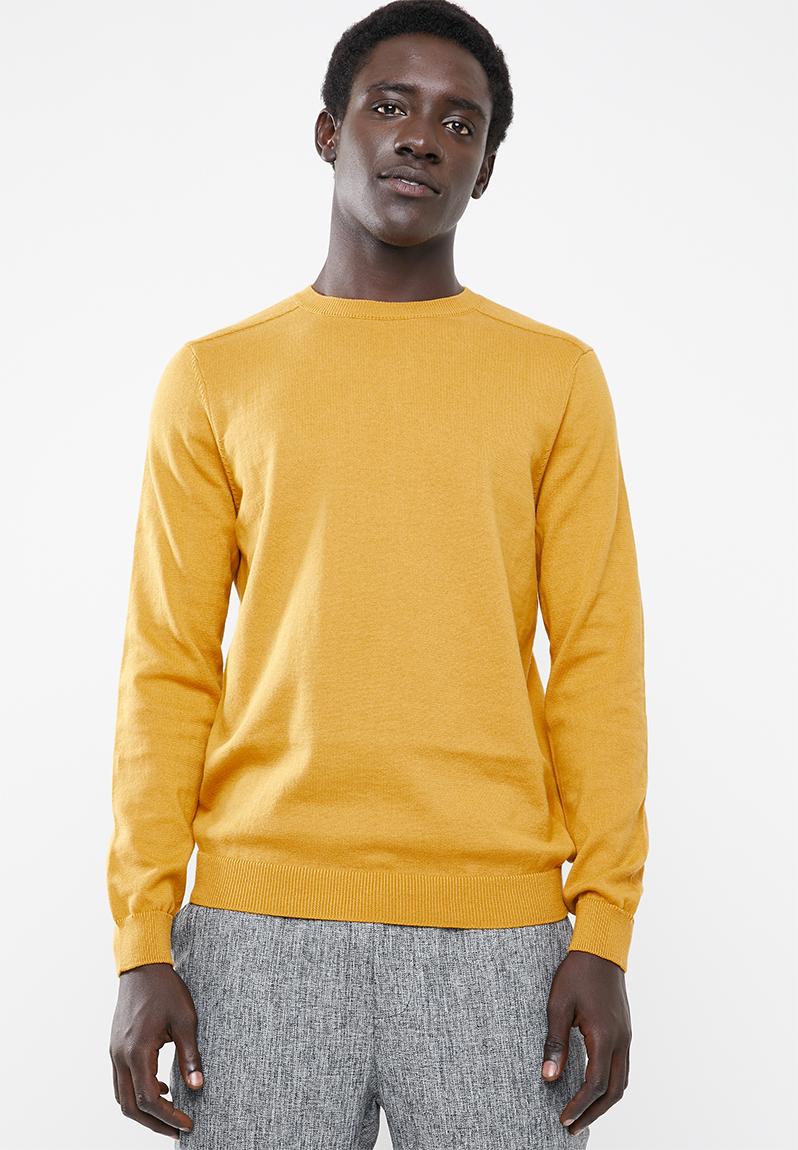 Upspec crew neck long sleeve knit - dark yellow New Look Knitwear ...