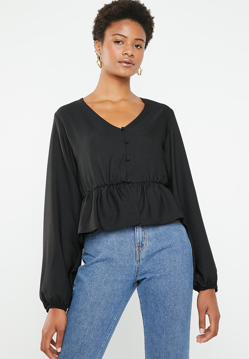 Feminine blouse with peplum - black Superbalist Blouses | Superbalist.com