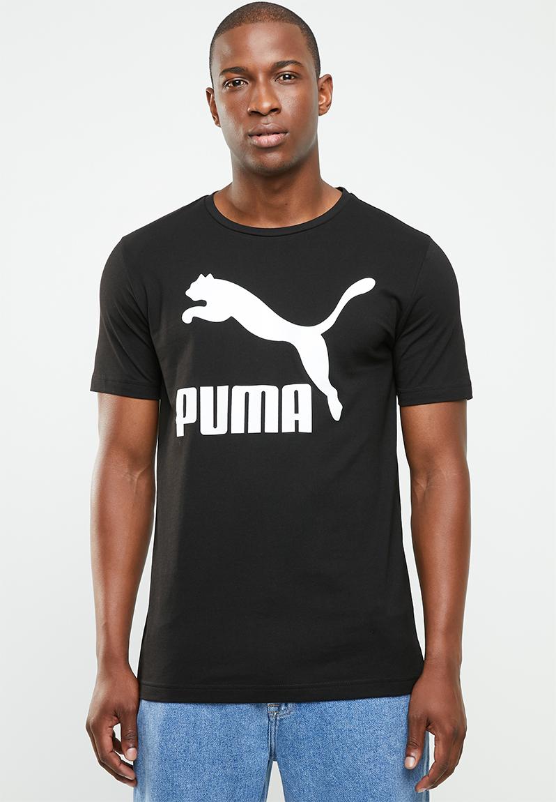 Classics short sleeve logo cotton tee - black PUMA T-Shirts ...