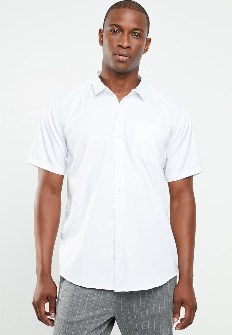 Essential slim fit short sleeve shirt - white STYLE REPUBLIC Shirts ...