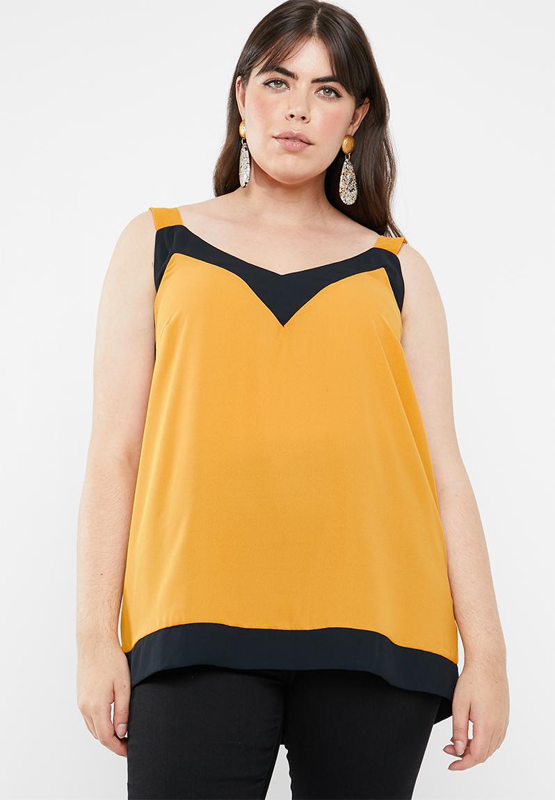 Contrast cami - mustard & black STYLE REPUBLIC PLUS Tops | Superbalist.com