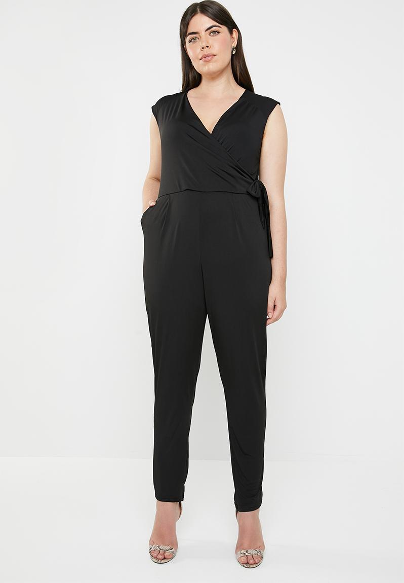 Self-tie jumpsuit - black edit Plus Dresses | Superbalist.com