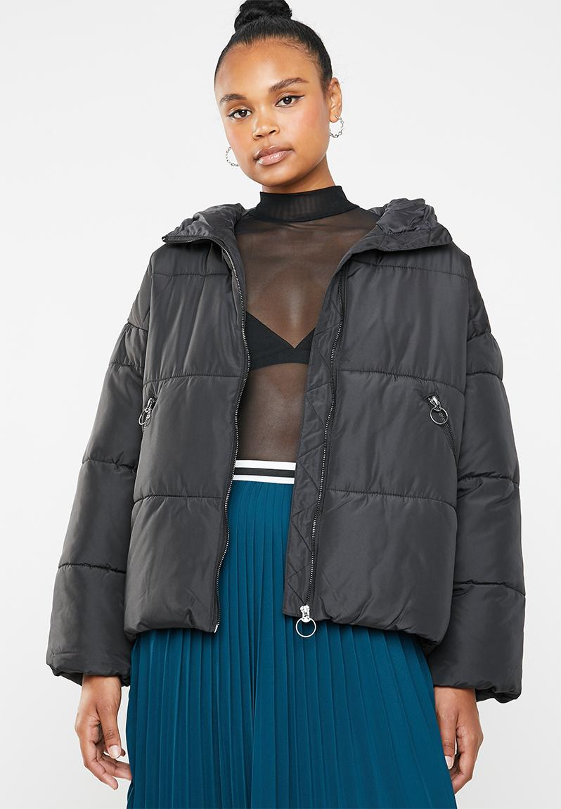 Aya short quilted hood jacket - black ONLY Jackets | Superbalist.com