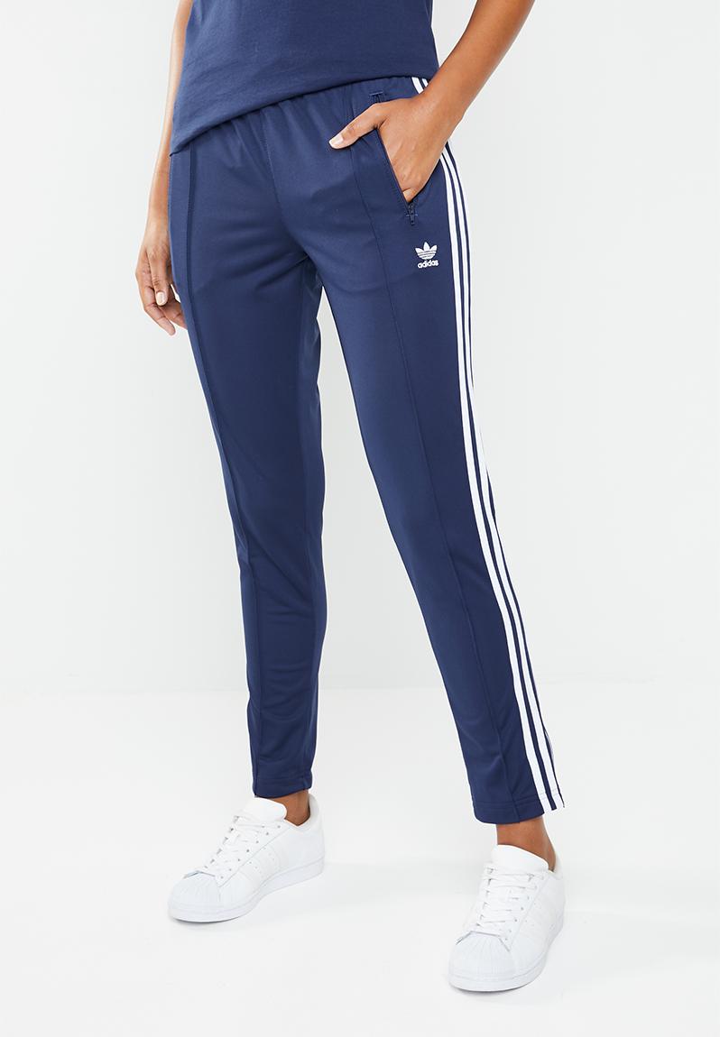 Track pants side trefoil side stripes - dark blue adidas Originals ...