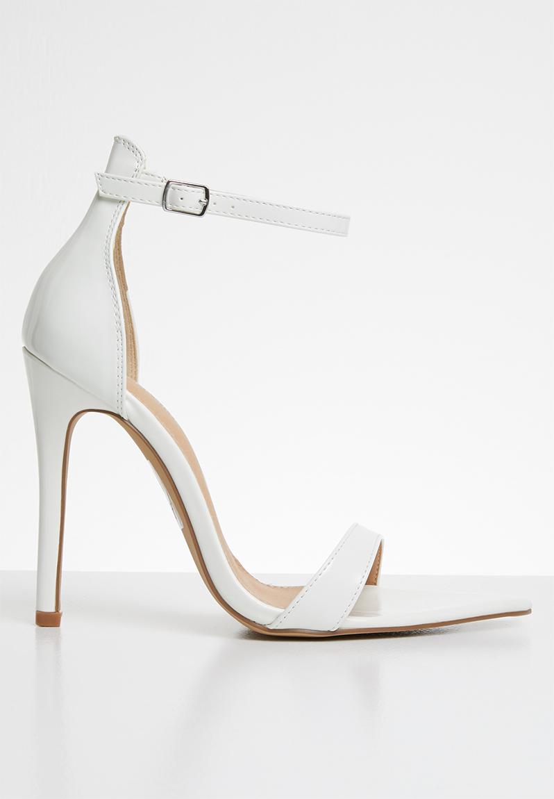Ace sharp point toe barely there heel - white Public Desire Heels ...