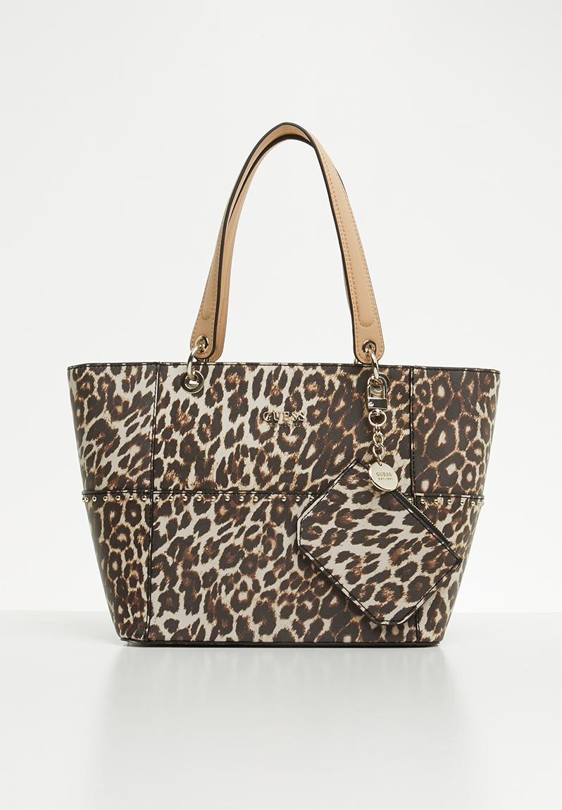 Kamryn leopard-print tote bag - brown & cream GUESS Bags & Purses ...