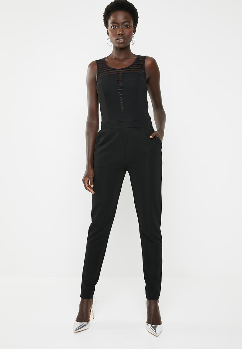 Boom sleeveless mesh jumpsuit - black ONLY Jumpsuits & Playsuits ...