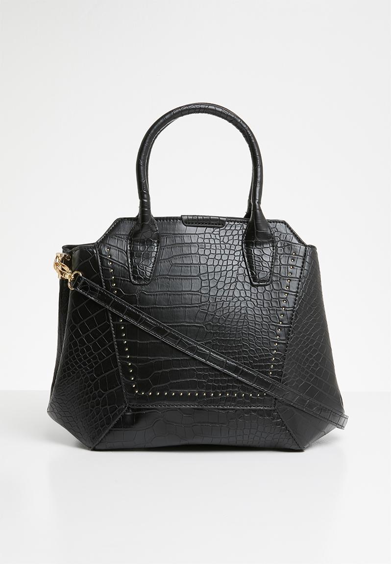 black shoulder bag croc