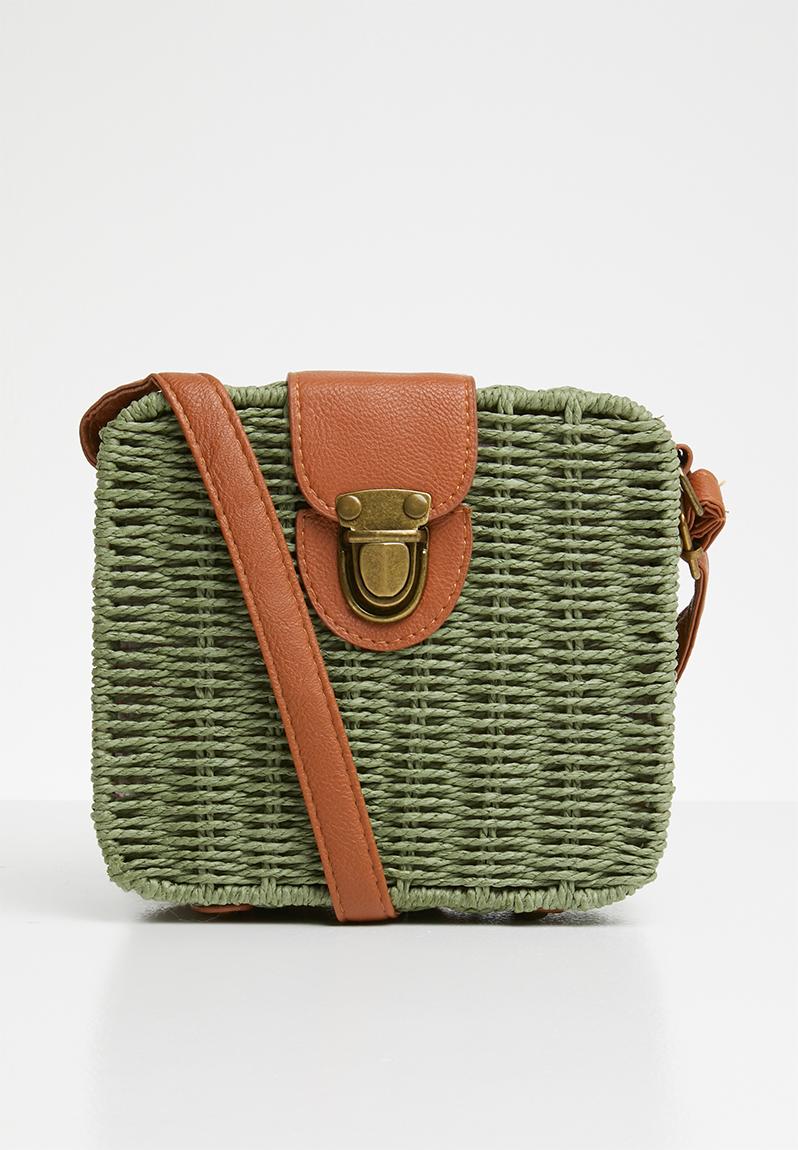Alexa square straw sling bag - green Superbalist Bags & Purses ...