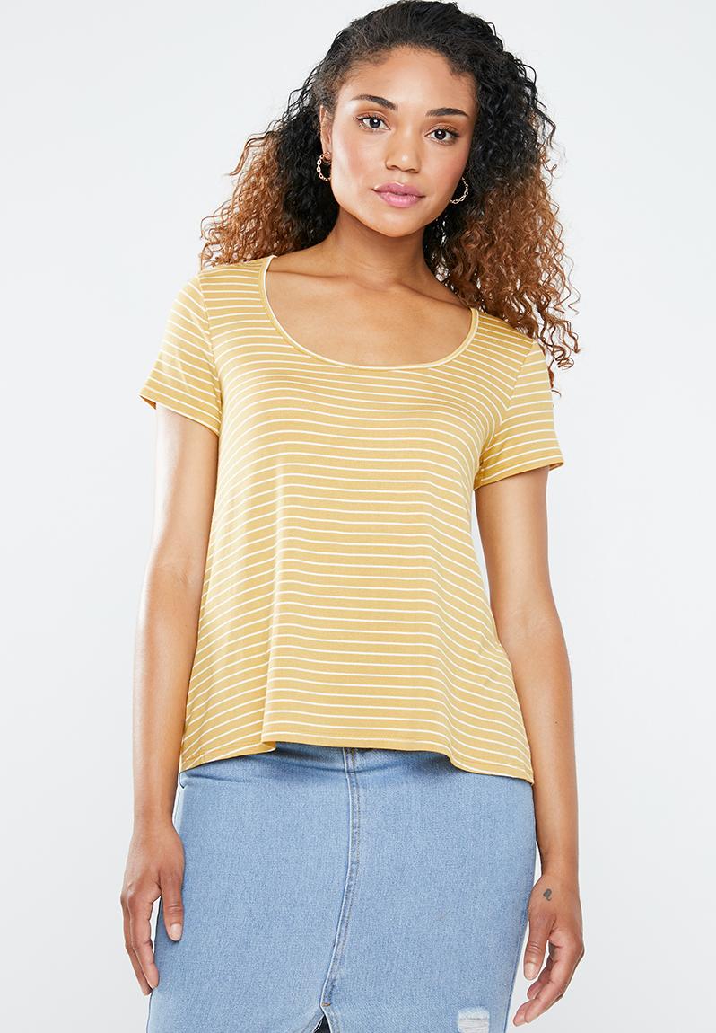 yellow striped t shirt women