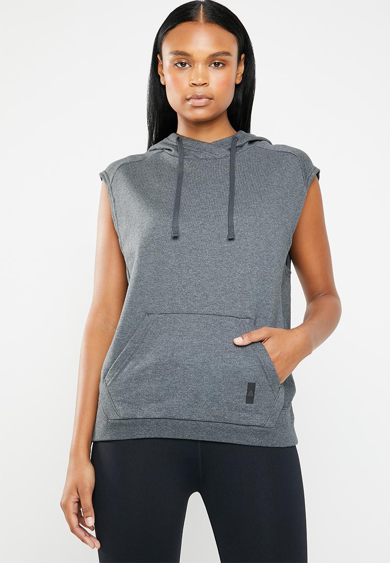 sleeveless hoodie grey