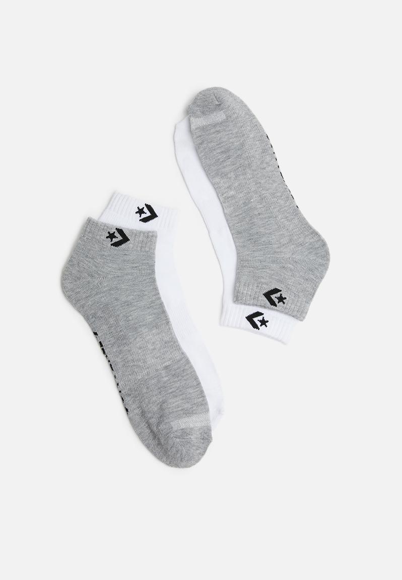 Converse 2 pack mfc high short quarter - white & grey Converse Socks ...