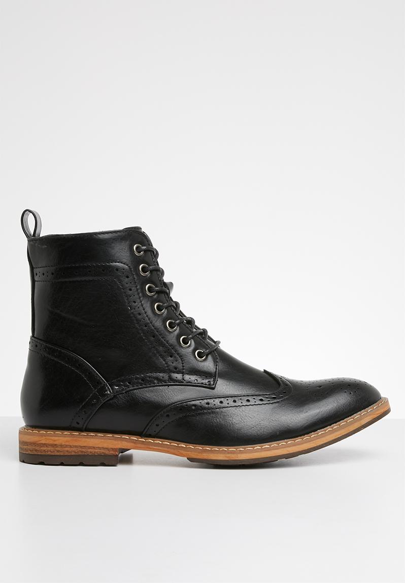 Grayson brogue detail boot - black Superbalist Boots | Superbalist.com