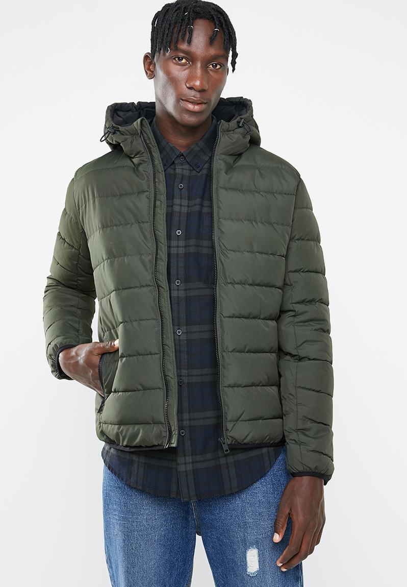 Hooded puffer jacket - dark khaki New Look Jackets | Superbalist.com