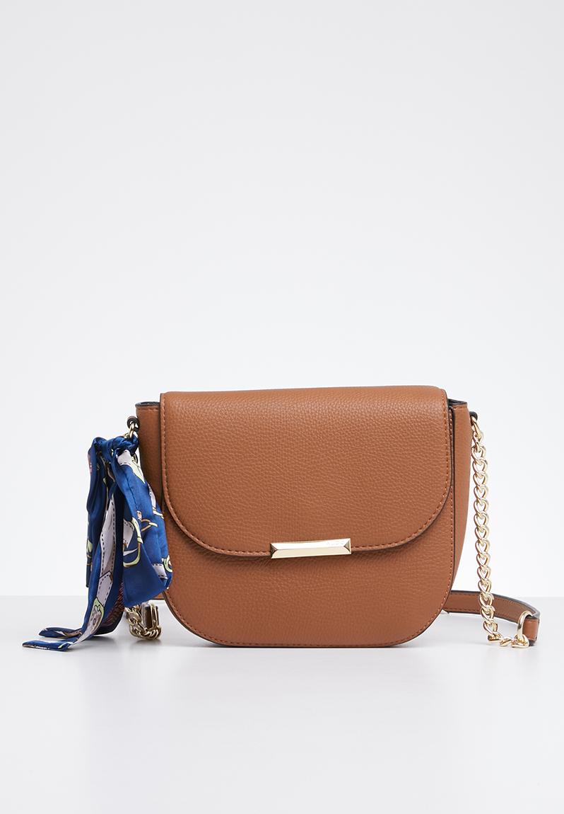 Disspain side tie scarf crossbody bag cognac ALDO Bags & Purses