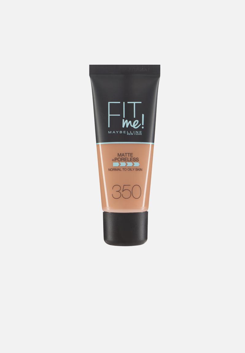 Fit Me® Matte + Poreless Foundation - 350 Caramel Maybelline Face ...