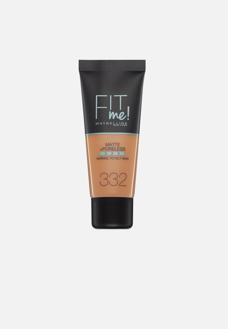 Fit Me® Matte + Poreless Foundation - 332 Golden Caramel Maybelline ...