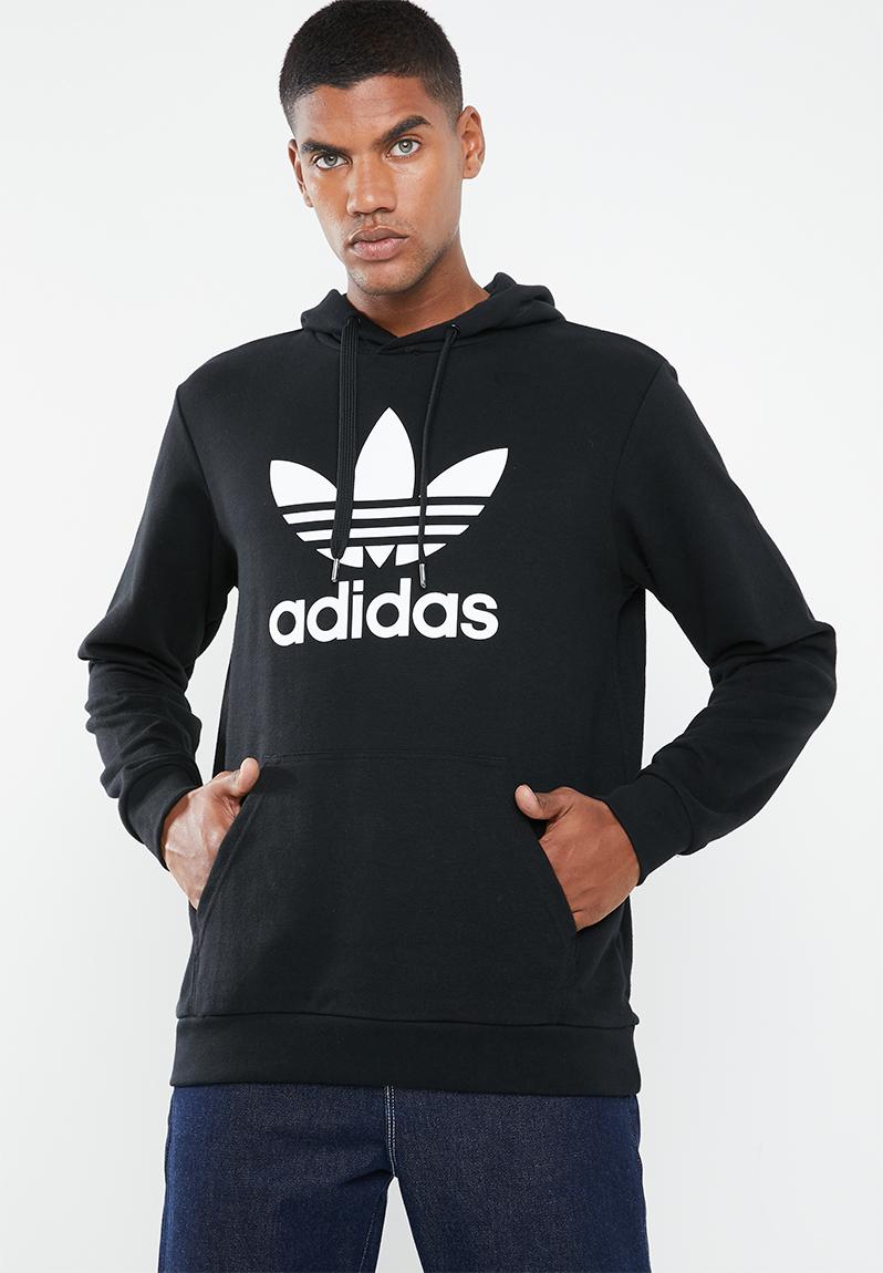 adidas Trefoil hoodie - black/white adidas Originals Hoodies, Sweats