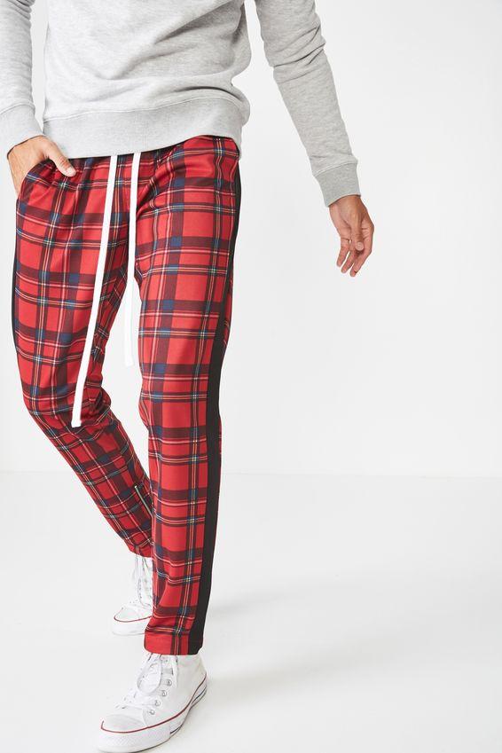 track pants with stripe down the side