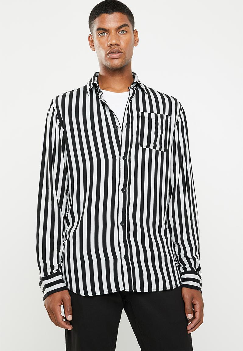 Jorlance shirt long sleeve - black & white Jack & Jones Shirts ...