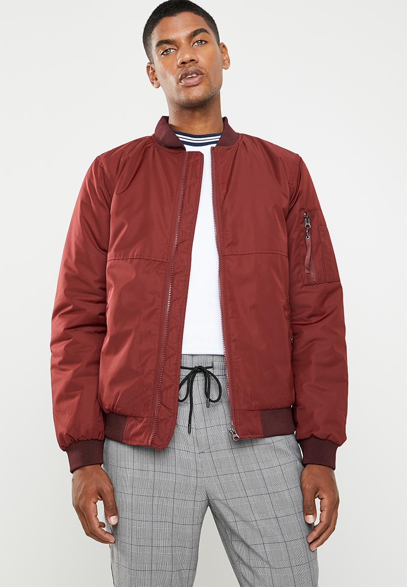 Light padded bomber jacket - burgundy Superbalist Jackets | Superbalist.com