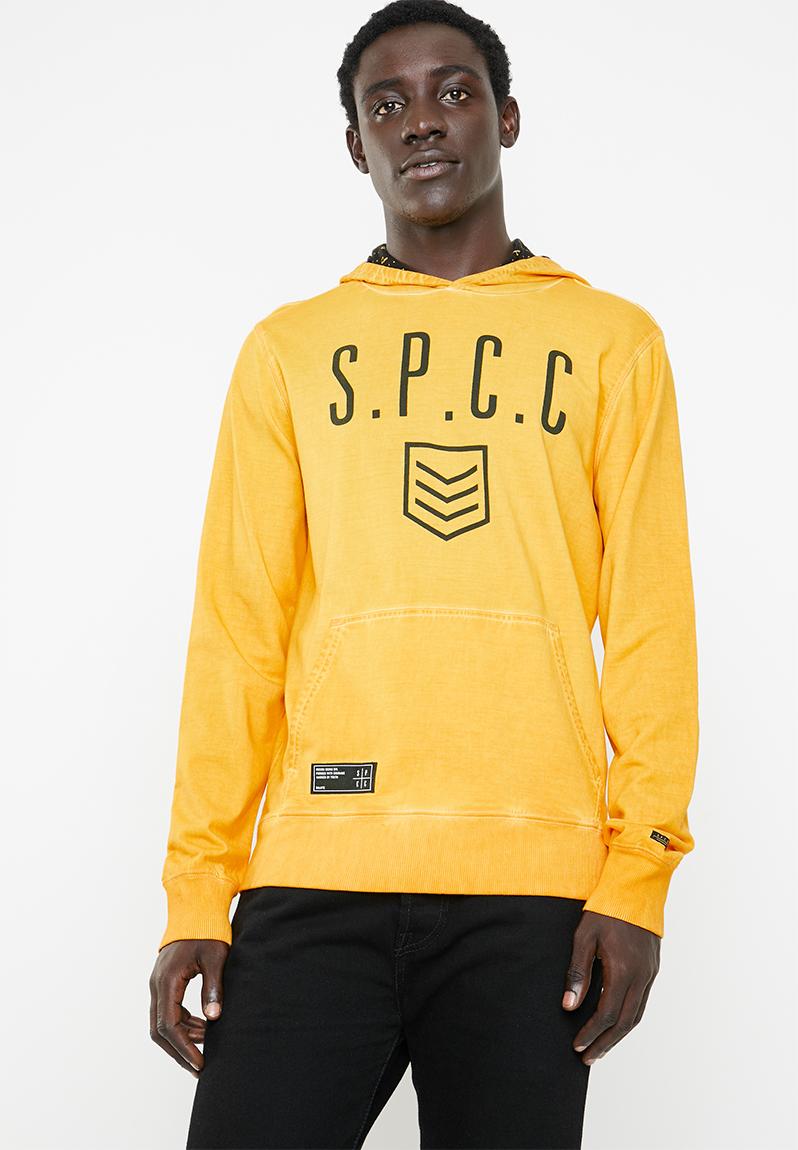 Printed logo hoodie - yellow S.P.C.C. Hoodies & Sweats | Superbalist.com