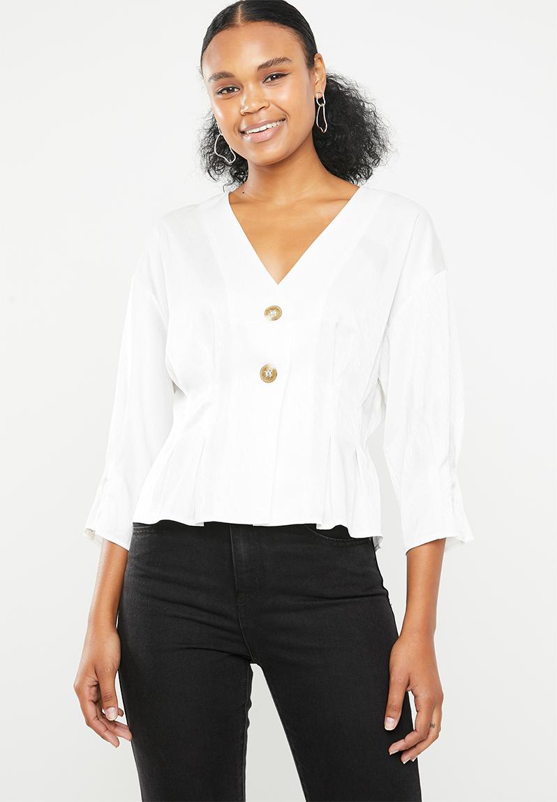 Hanna button 3/4 top - snow white Vero Moda Blouses | Superbalist.com