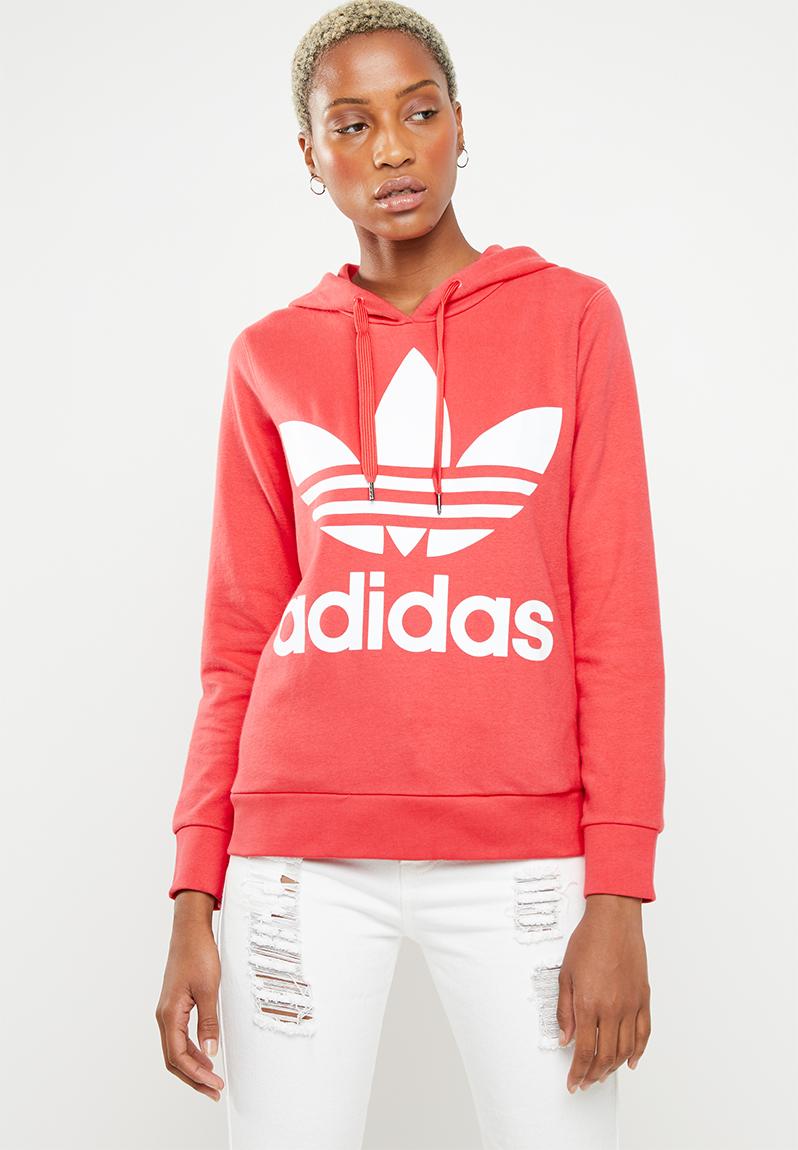 Ladies Adi colour classic hoodie - pink/white adidas Originals Hoodies ...