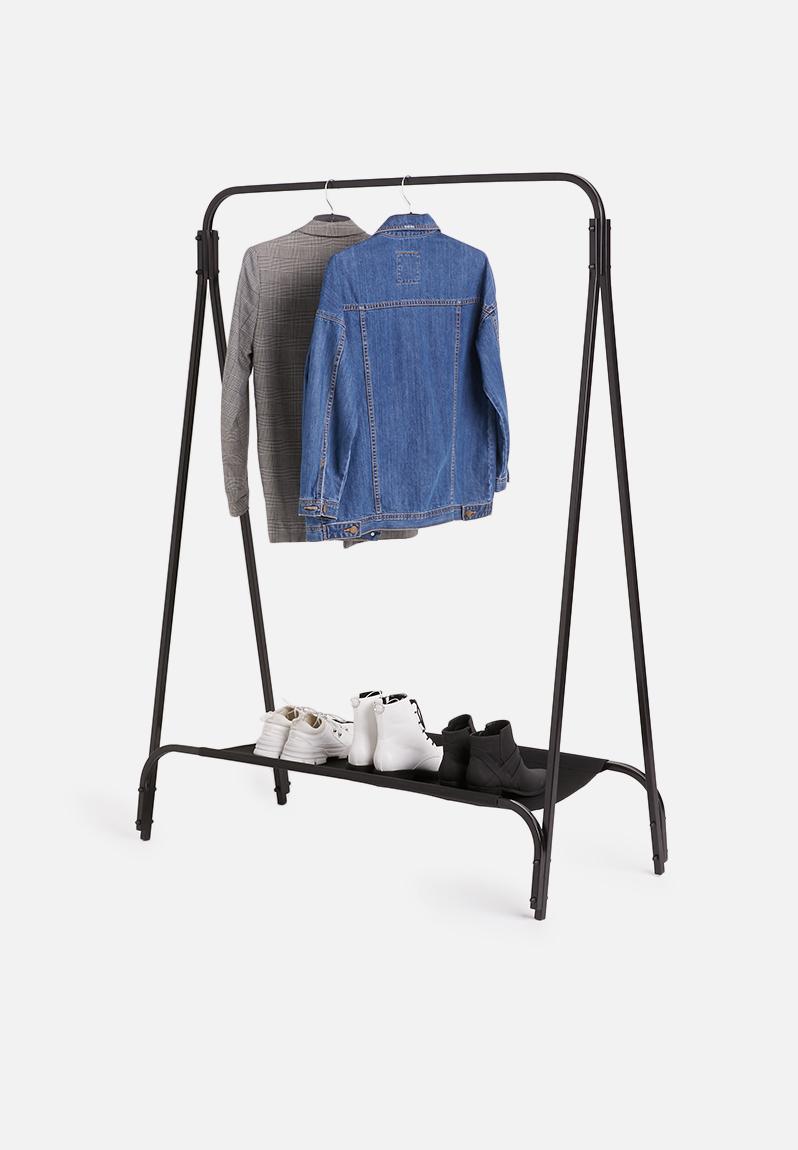 Hammock clothing rack with canvas - black Sixth Floor Wardrobe Storage ...