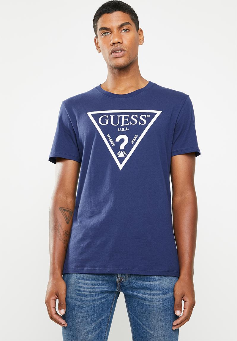 Core triangle tee - blue GUESS T-Shirts & Vests | Superbalist.com