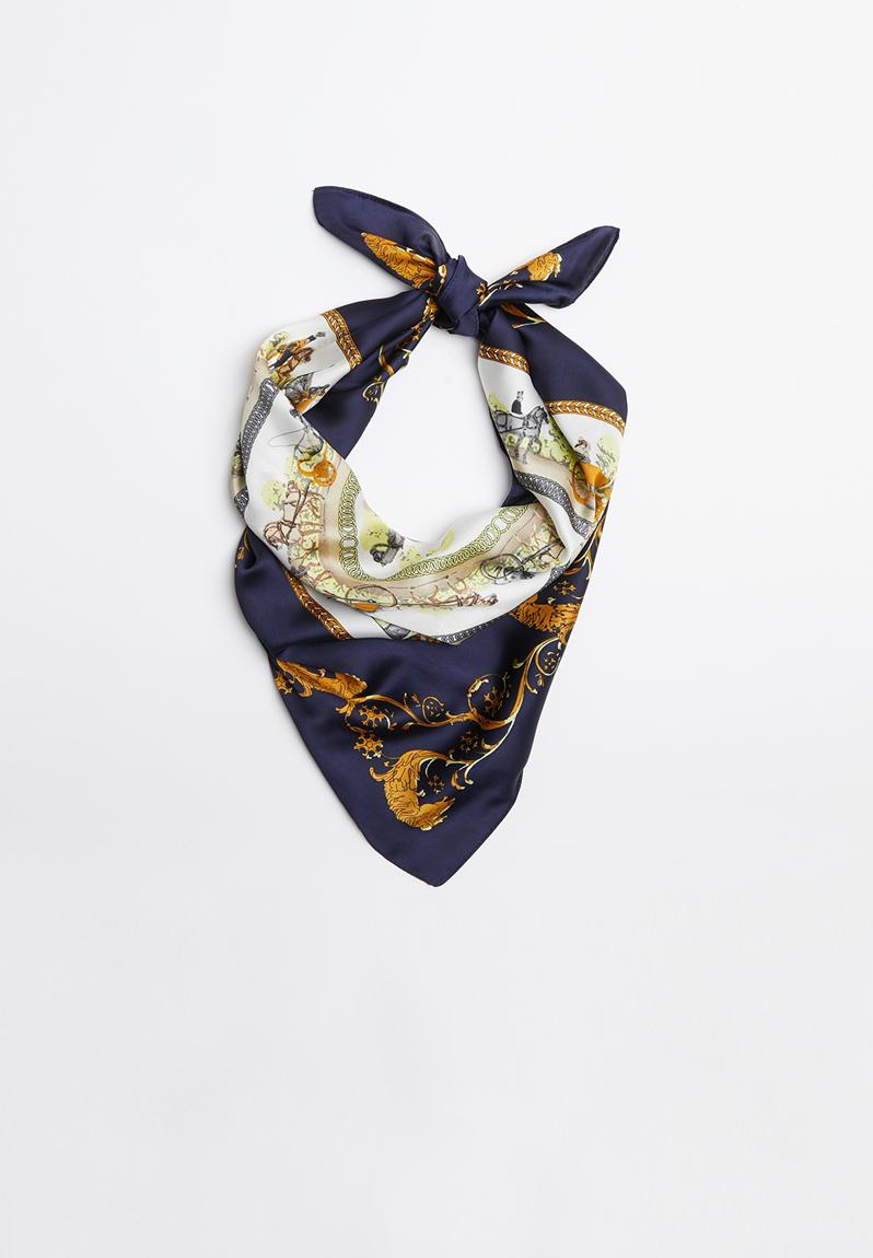 Vintage printed neckerchief - navy/gold Superbalist Scarves | Superbalist.com