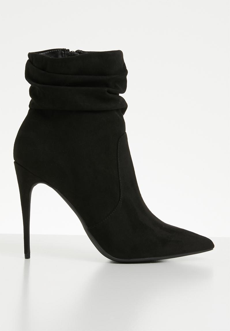 Lyla ruched pointed stiletto heel boot - black Madison® Boots ...