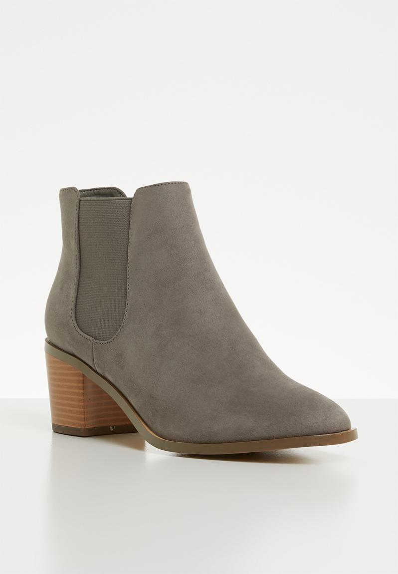 Cooper faux leather block heel ankle boot - grey Madison® Boots ...