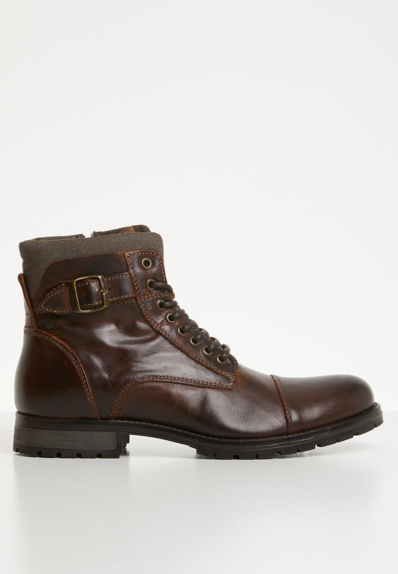 Albany leather military boot - brown Jack & Jones Boots | Superbalist.com