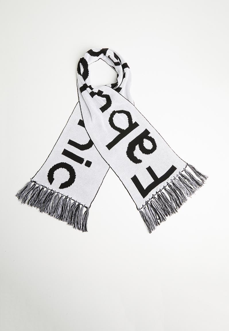 Slogan scarf - black/white