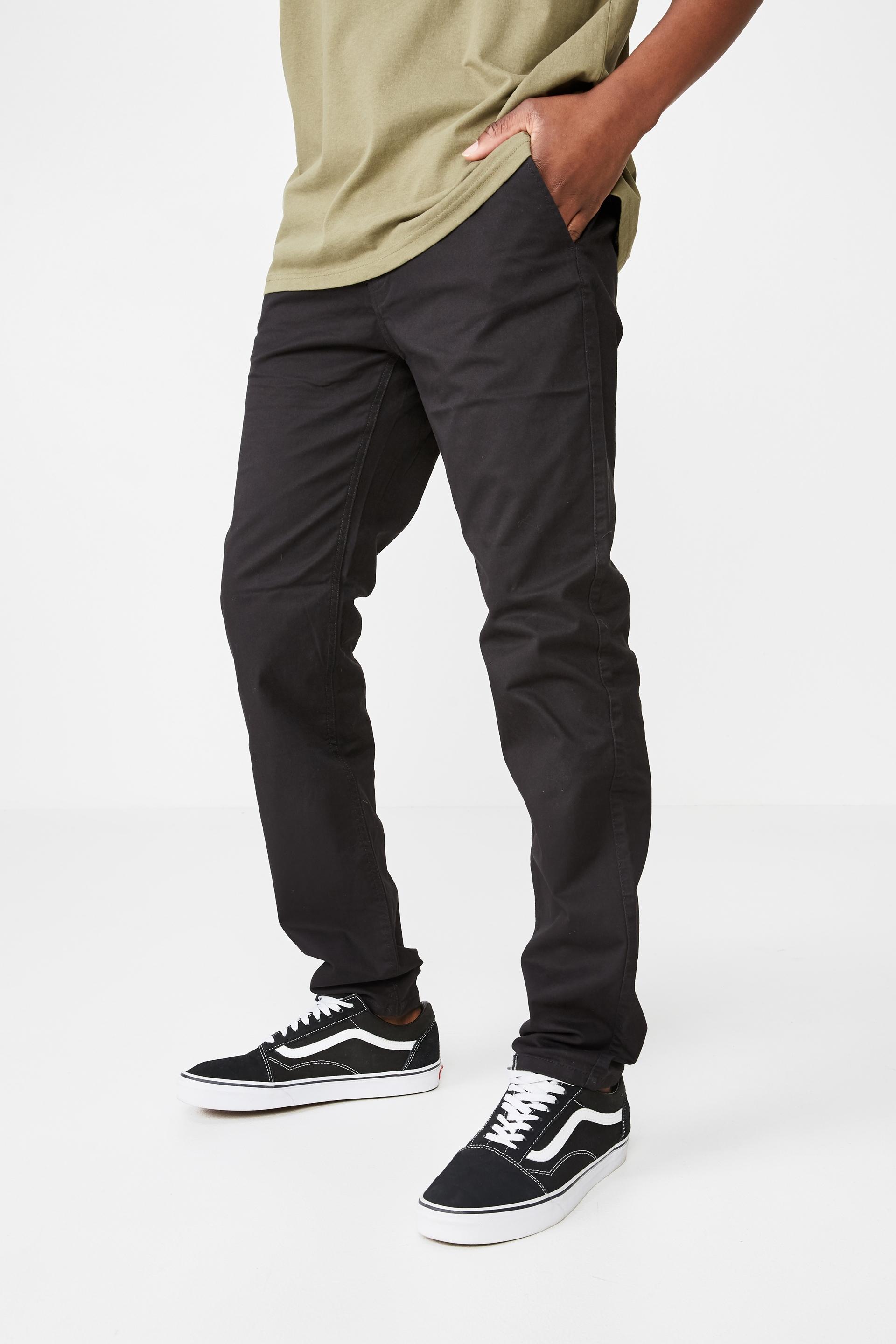 black skinny chino pants