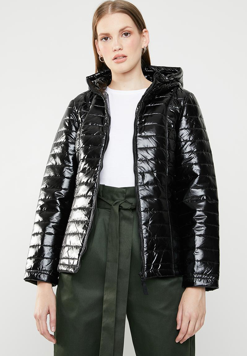 Wet-look puffer jacket - black STYLE REPUBLIC Jackets | Superbalist.com
