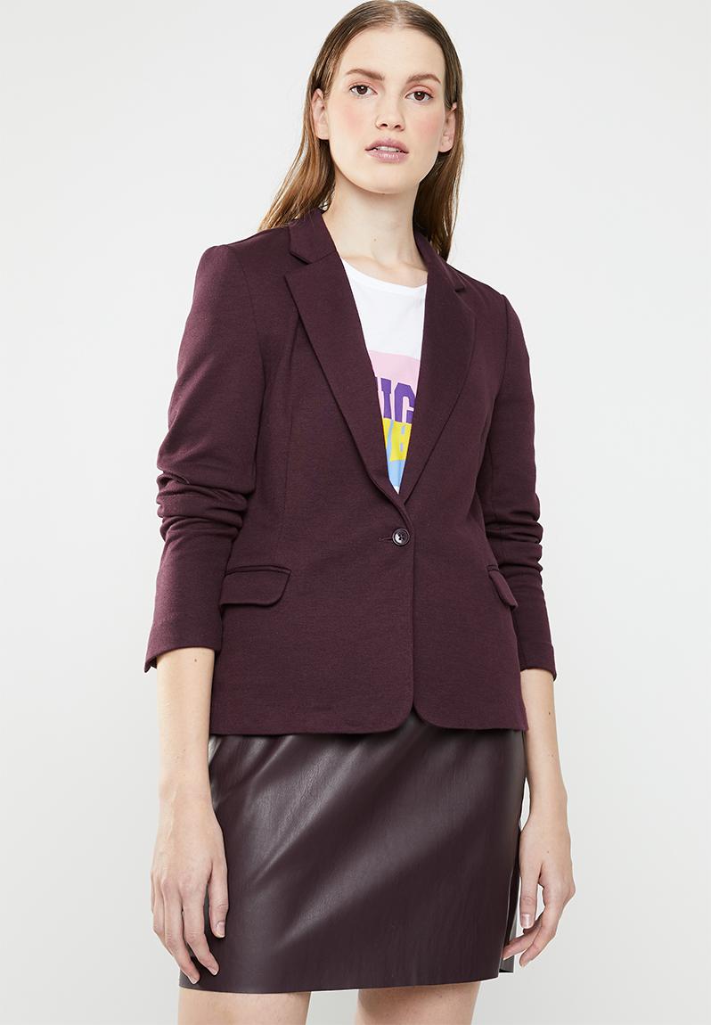 Julia long sleeve blazer - wine Vero Moda Jackets | Superbalist.com