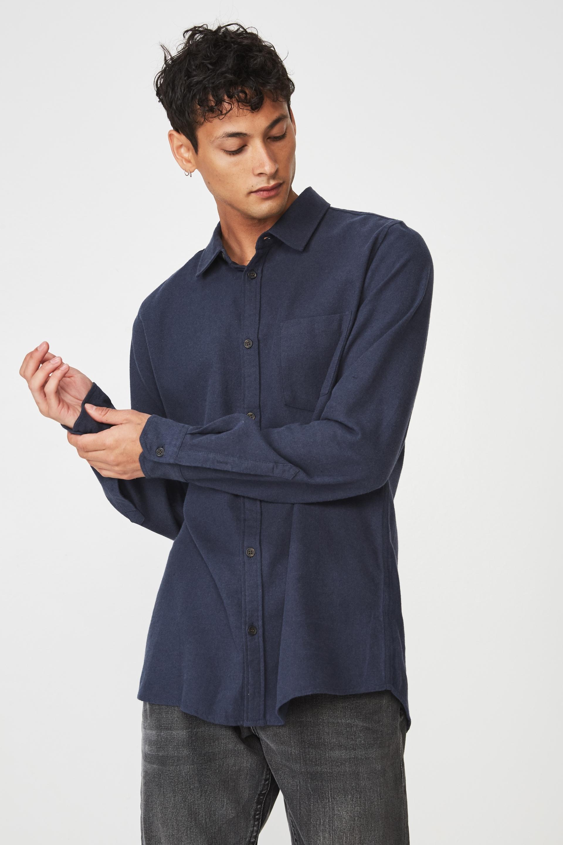 Rugged long sleeve shirt - navy Cotton On Shirts | Superbalist.com