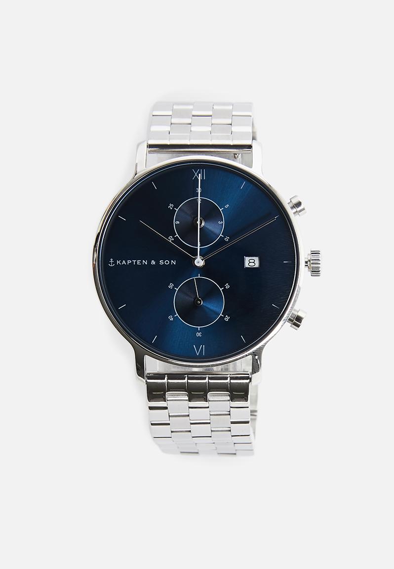 Chrono Silver -Blue Steel Kapten & Son Watches | Superbalist.com