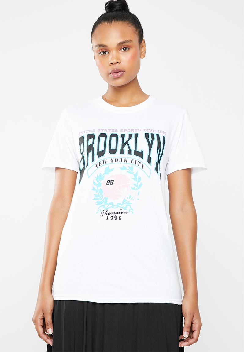 Brooklyn T-shirt - white Missguided T-Shirts, Vests & Camis ...
