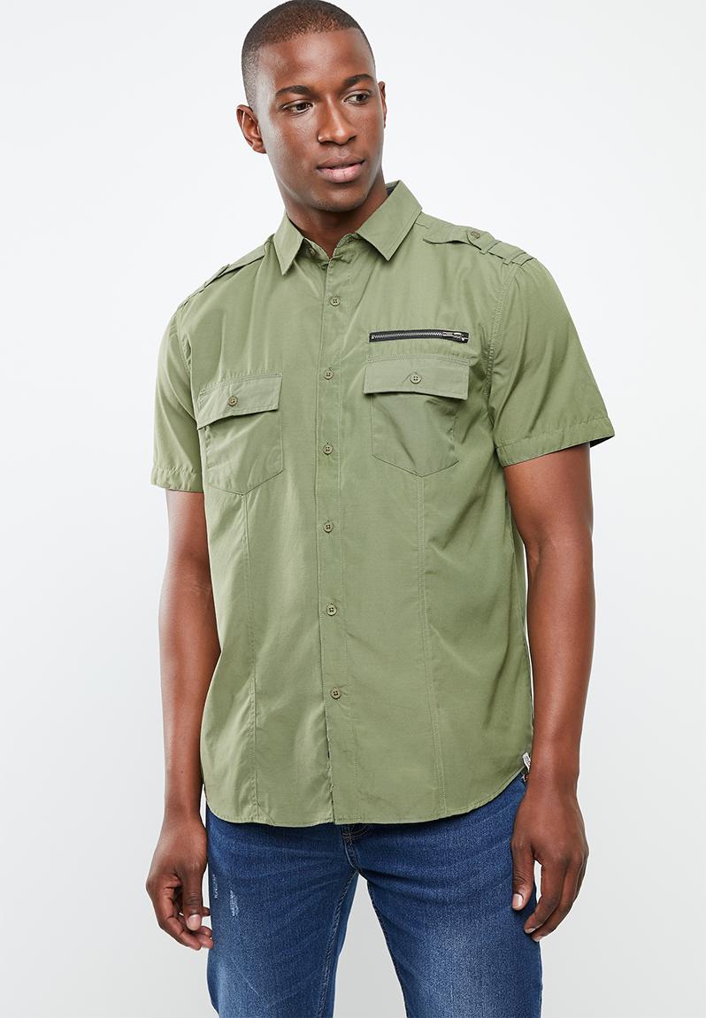 mens khaki green shirt