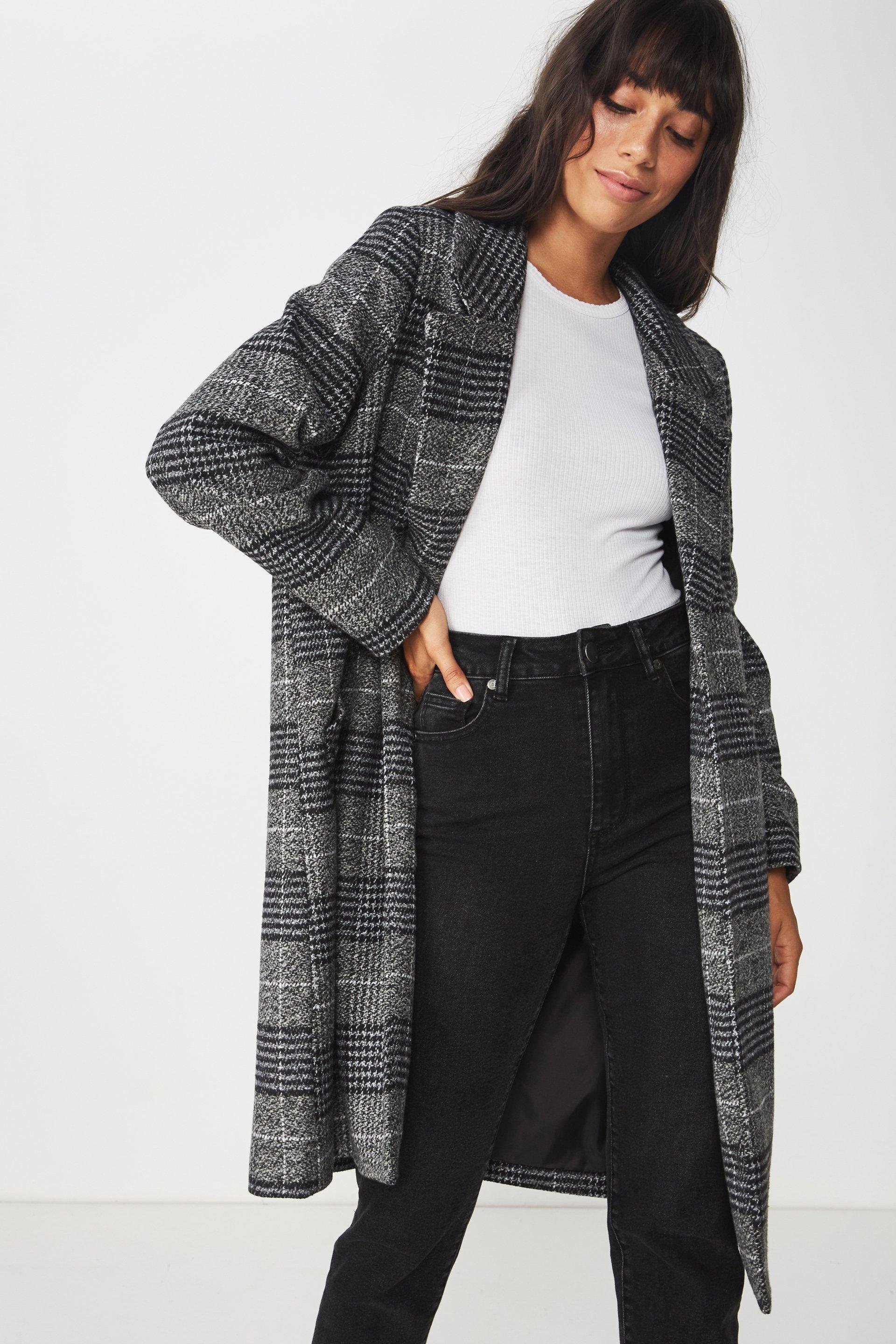 New mid-length coat - black check Cotton On Coats | Superbalist.com