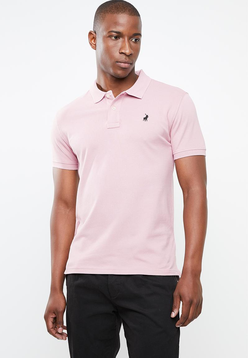 Stretch pique short sleeve golfer - dusty pink POLO T-Shirts & Vests ...